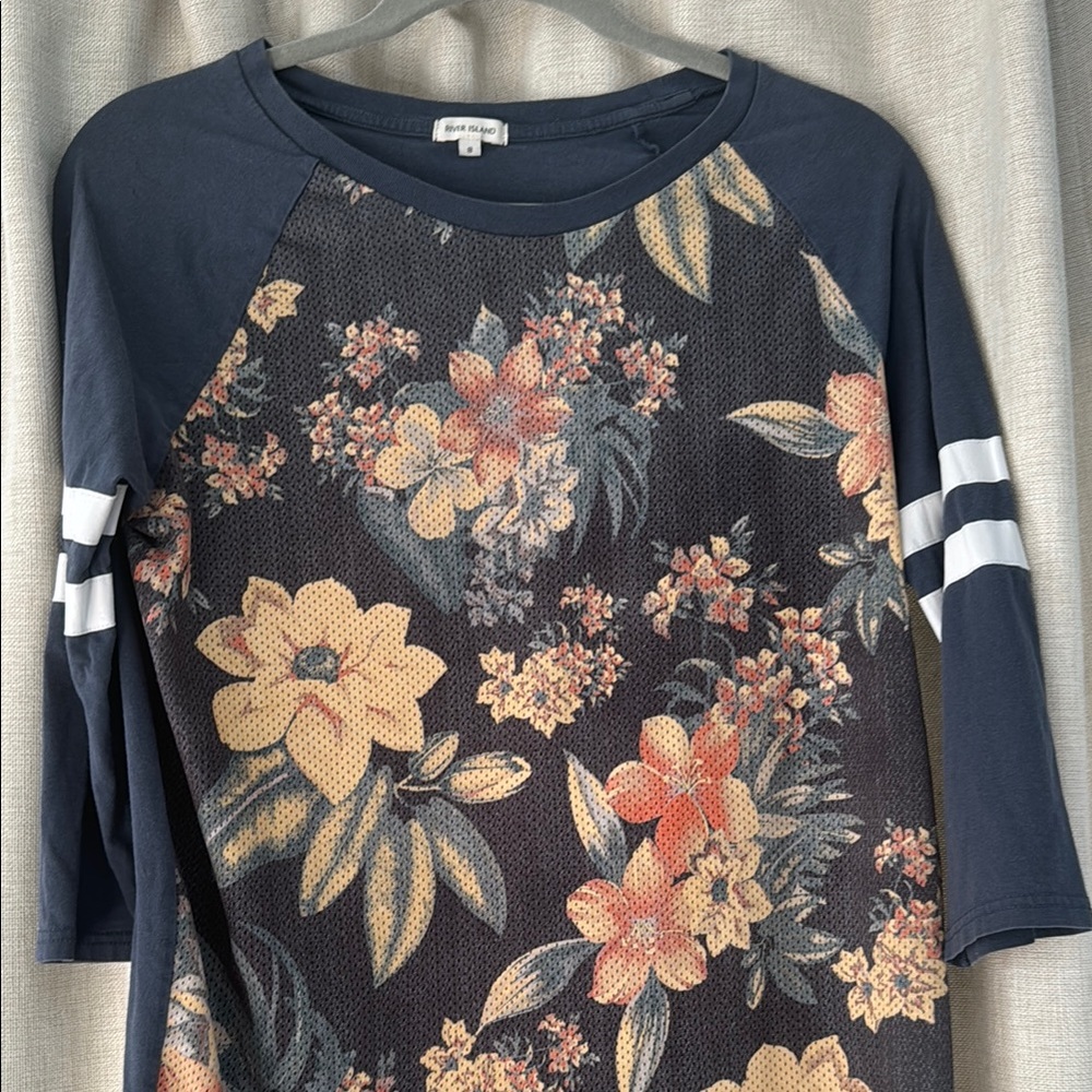 River Island Orange and Yellow Long Sleeve Tee